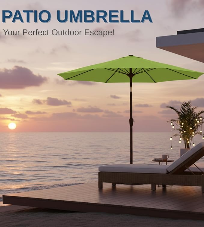 9FT Auto-Tilt Patio Umbrella|Outdoor Market Table Umbrella - Image 8