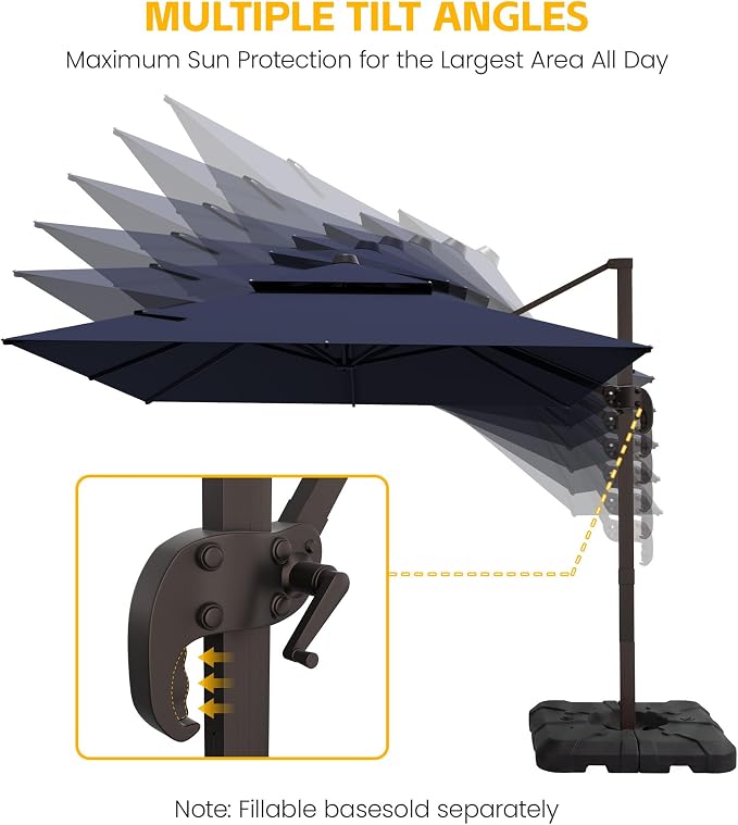 9x12 FT Patio Cantilever Umbrella - Image 6