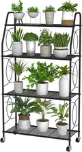 VyGrow 4 Tier Plant Stand with Wheels, Plant Shelf by VyGrow