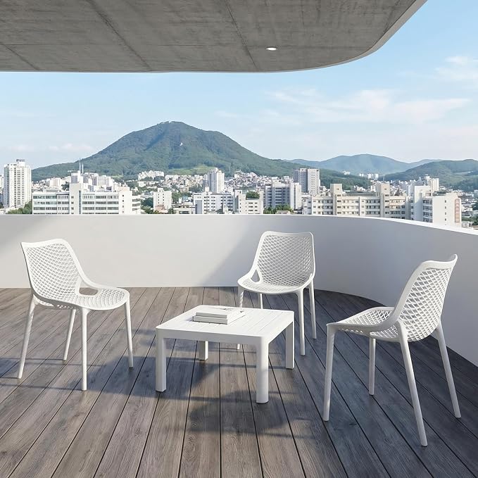 4 Pack Outdoor Patio Chairs, Plastic Dining Chairs, No Assembly, Plastic Chairs - Image 7