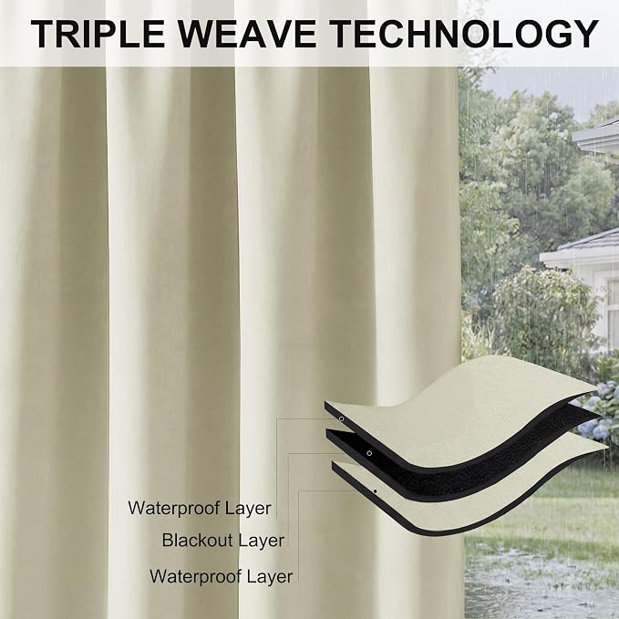 RYB HOME 2 Panels Outdoor Curtains - Image 7