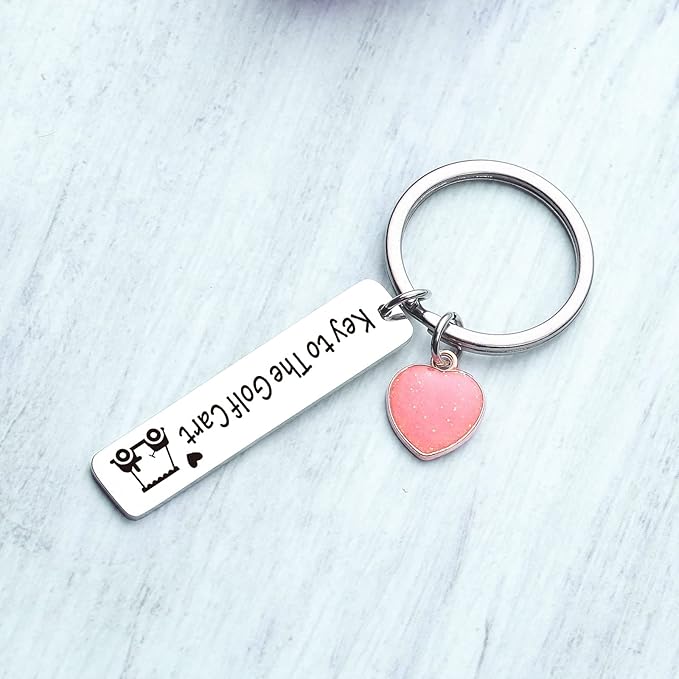 ZNOSVEI Bundle – 2 Items: Golf Keychain and Best Friend Keychain, Golf Cart Key Chain Course Tour Driver Jewelry Golfer Gifts, Friend Appreciation Gifts For Sister Jewelry From Brother Keyring