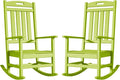 Outdoor Rocking Chair Set of 2, High Back Plastic Patio Rocking Chairs by Adiromoti