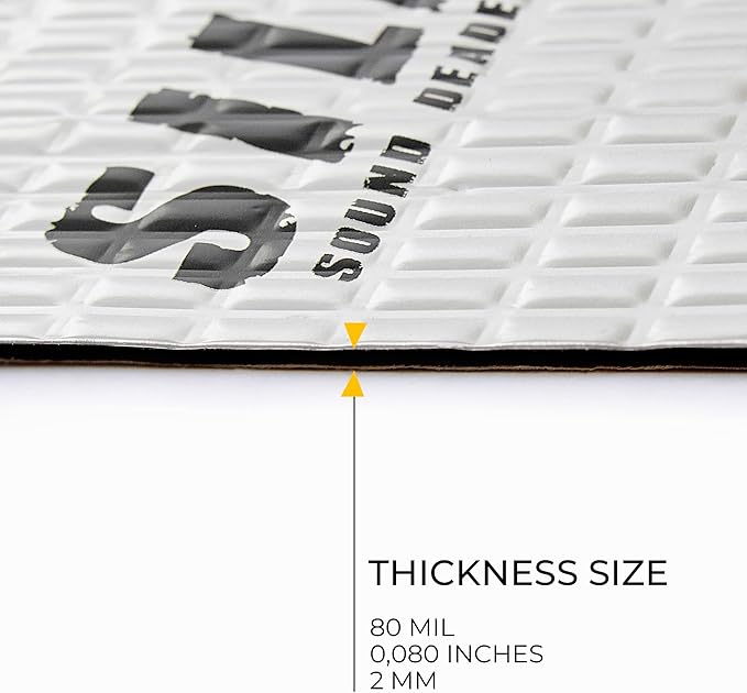 Siless 80 mil (2mm) 36 sqft (3.4 sqm) Car Sound Deadening mat - Butyl Automotive Sound Deadener - Noise Insulation and Vibration Dampening Material (36 sqft)