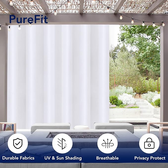 PureFit Outdoor Curtains for Patio Waterproof Weatherproof Outside Curtains | - Image 3