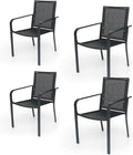 Anmutig Stackable Outdoor Dining Chairs Set of 4, Textilene Fabric, Breathable by Anmutig
