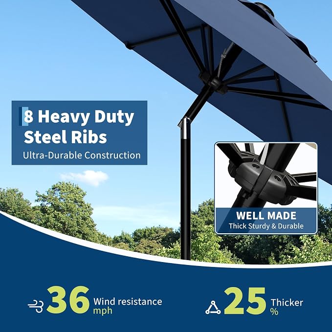 GarveeLife 9FT Umbrella Outdoor Patio, Table Umbrella - Image 6