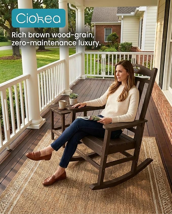 Oversized Outdoor Rocking Chairs Set of 6, 380lbs Heavy-Duty Large Patio Rocker - Image 6