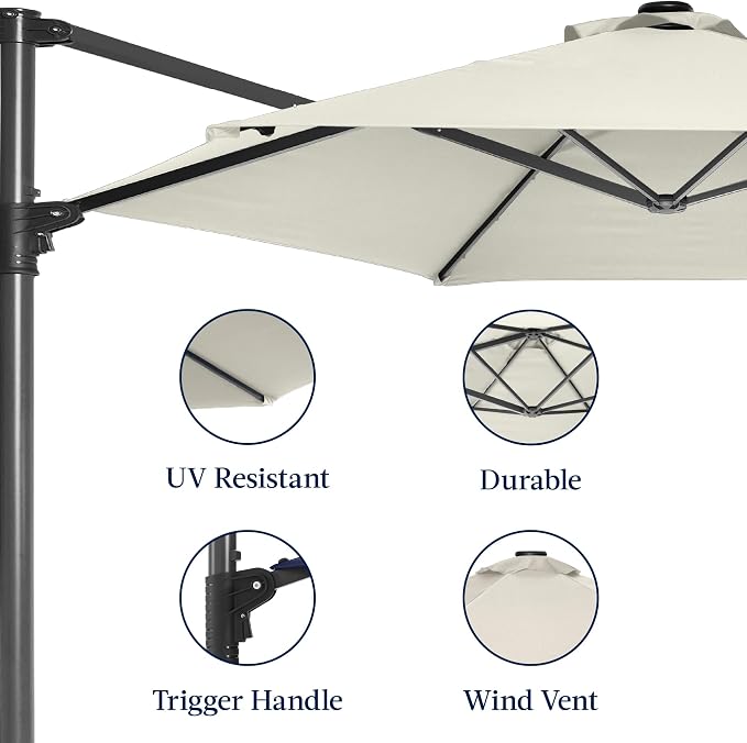 Best Choice Products 10ft Offset Cantilever Hanging Market Patio Umbrella - Image 7