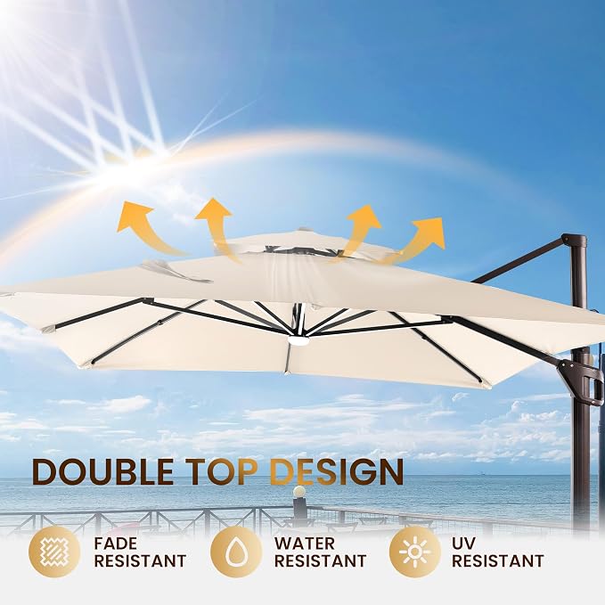 10 X 13 FT Cantilever Patio Umbrella Outdoor - Image 8