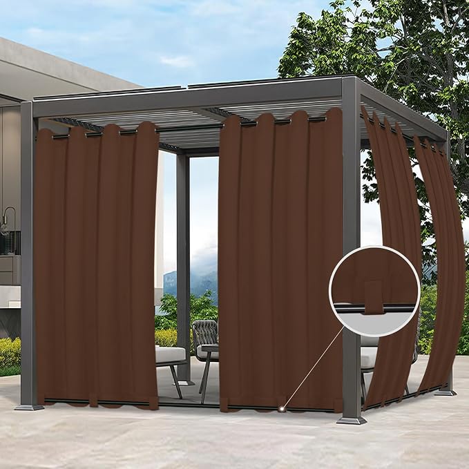 Easy-Going Outdoor Curtains for Patio 1 Panel, 54x108 inch, Weatherproof by Easy-Going