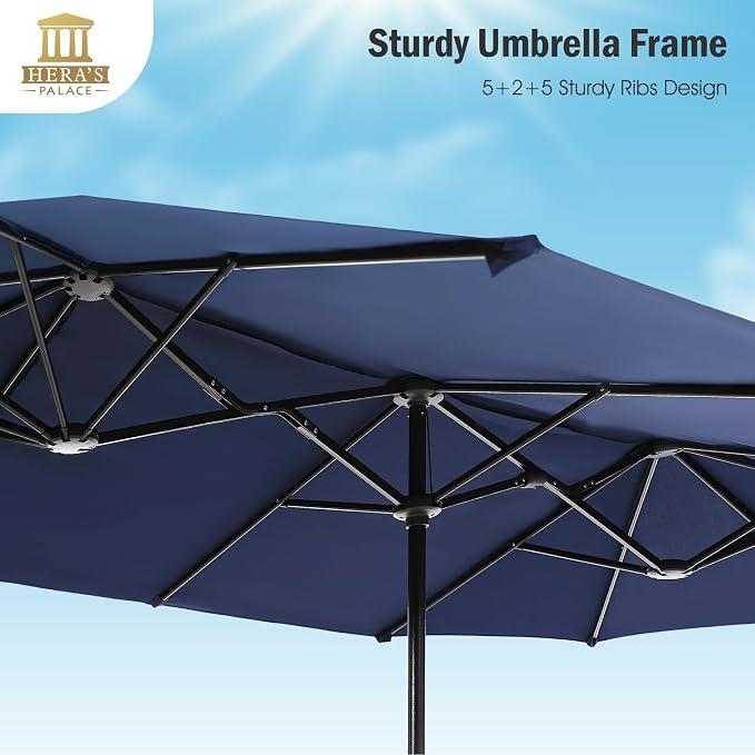 13 ft Large Double-Sided Patio Umbrella, Outdoor Umbrella, Market Umbrella - Image 3