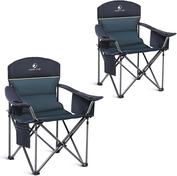 ALPHA CAMP Oversized Fully Padded Camping Chairs by ALPHACAMP
