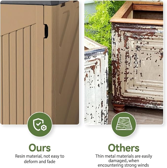 Aoxun Outdoor Storage Cabinet 35 Cu.Ft 2 Shelves - Image 6
