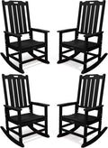 THOEOE Outdoor Rocking Chairs Set of 4, Oversized Patio Rocking Chair | HDPE by THOEOE