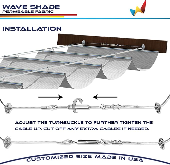 Windscreen4less 4' x 35' Retractable Sun Shade Canopy Cover Sliding Wave Shade - Image 6