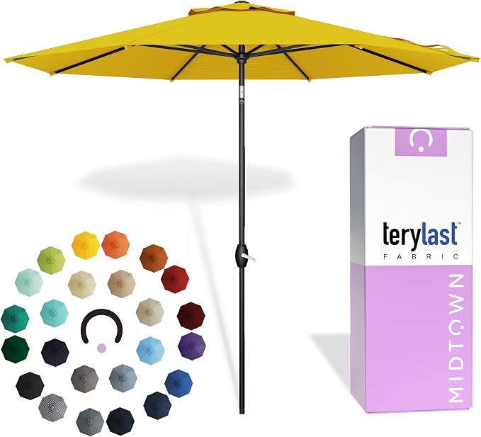 Midtown Umbrellas 10-Year-No-Fade - 8 Ft - UV Proof Sunflower Fabric - Umbrella by MidtownUmbrellas