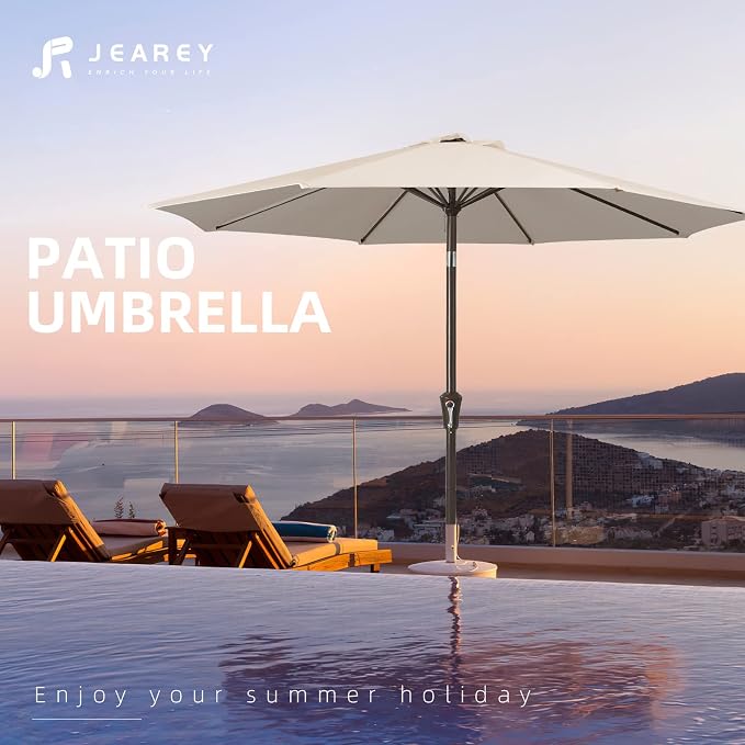 JEAREY 10 ft Outdoor Patio Umbrella w/Tilt and Crank - Image 7