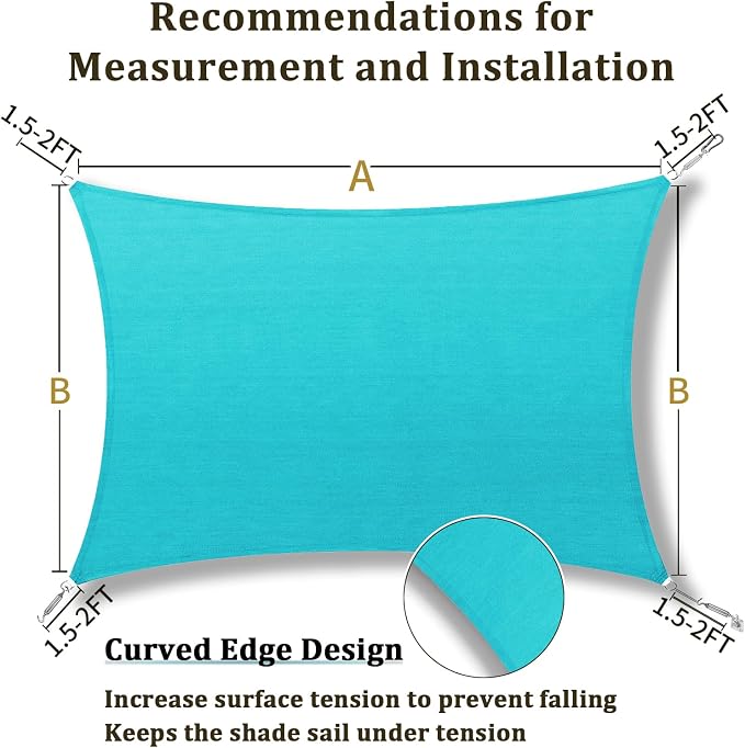 Shade&Beyond 18'x28' Sun Shade Sail Canopy Rectangle, UV Block Breathable - Image 5