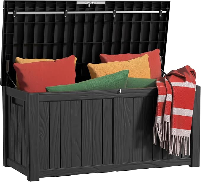 150 Gallon Outdoor Storage Box Waterproof UV-Resistant Deck Box | Resin storage by EASYUP