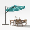 Devoko 10ft Solar LED Patio Umbrella, Round Cantilever Outdoor Umbrella by DEVOKO
