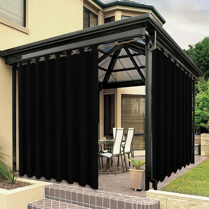 BONZER Outdoor Curtains for Patio Waterproof Thick Extra Wide | Privacy Grommet by Bonzer