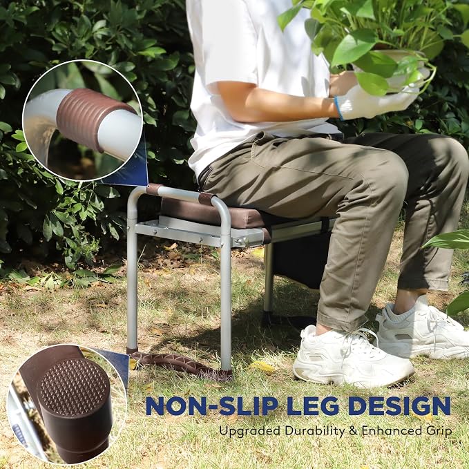 Tovve Foldable Garden Kneeler and Seat, Heavy Duty Garden Stool - Image 4