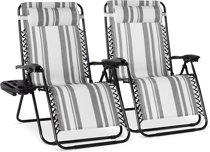 Best Choice Products Set of 2 Extra Wide Adjustable Steel Mesh Zero Gravity by Unknown