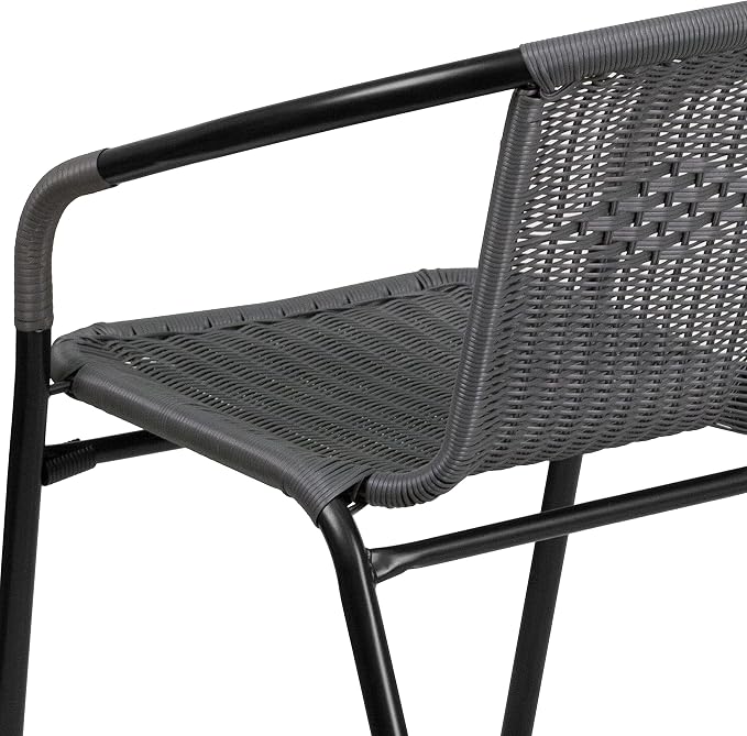 Flash Furniture Lila Modern Rattan Indoor/Outdoor Stackable Dining Chairs - Image 12