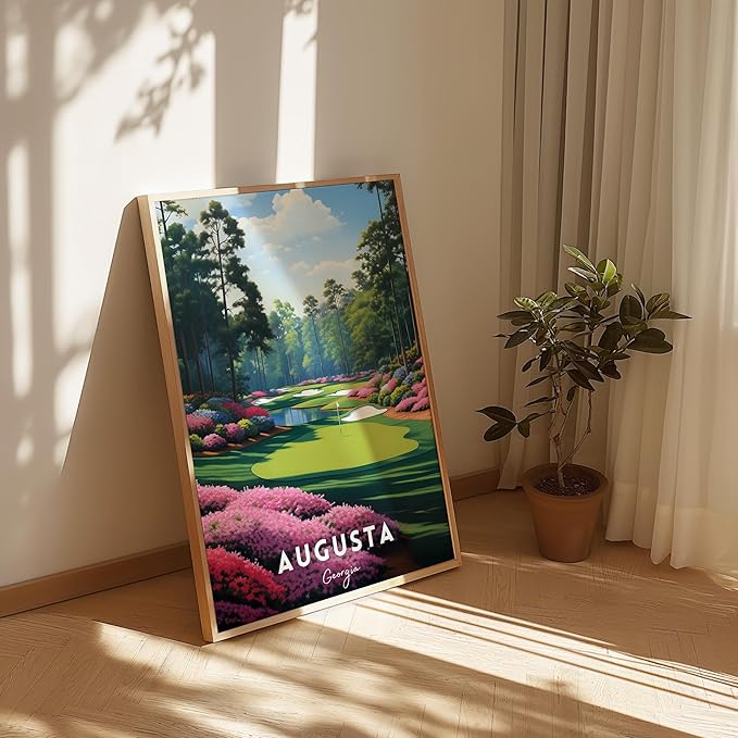 Golf Course Premium Giclee Fine Art Prints - Augusta, Pebble Beach, Pinehurst, Golf Course Posters, Golf Wall Art, Aesthetic Poster for Home Office Decor, Ready to Frame