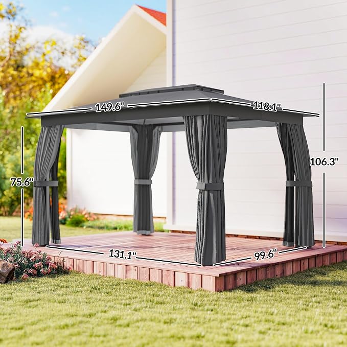 Outsunny 10' x 12' Outdoor Patio Gazebo - Image 7