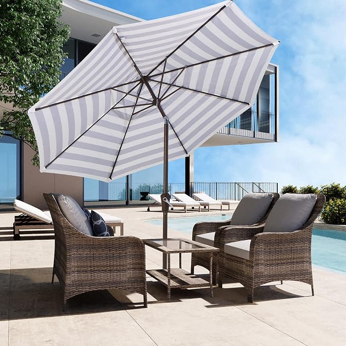 JEAREY 9FT Outdoor Patio Umbrella, Market Umbrella - Image 4