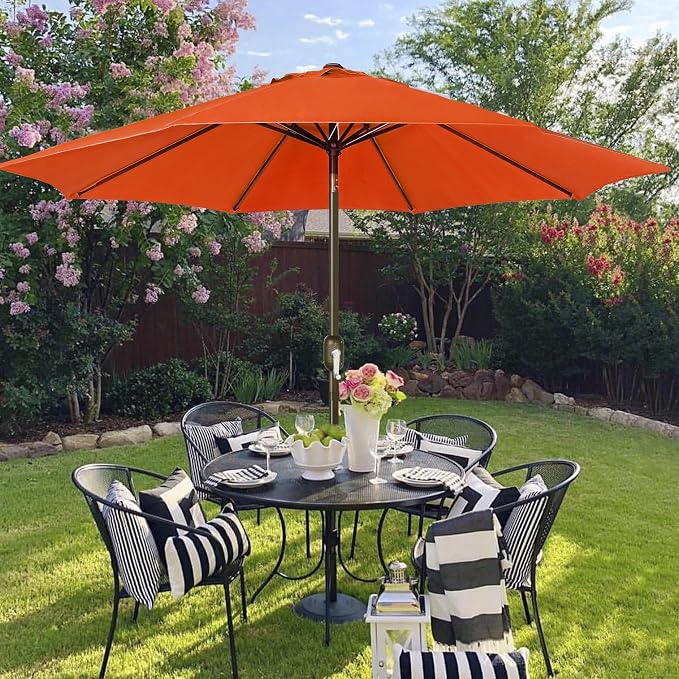 9' Outdoor Patio Umbrella, Outdoor Table Umbrella, Yard Umbrella, Market - Image 6