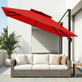 12×12 FT Double-Top Cantilever Patio Umbrella, Outdoor Umbrellas by AreShark