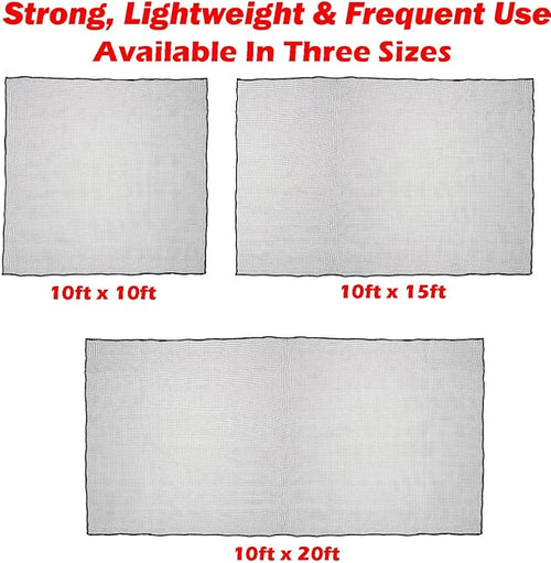 10ft, 15ft, 20ft Strong Durable Frequent Use Multi-Sports Barrier Net with Around Finished Seam Hitting Practice Nylon Netting High Impact in/Outdoor for Golf Baseball Hockey Soccer