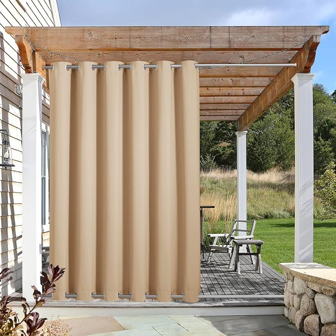 NICETOWN Outdoor Curtain for Patio Waterproof & Windproof, Thermal Insulated by NICETOWN