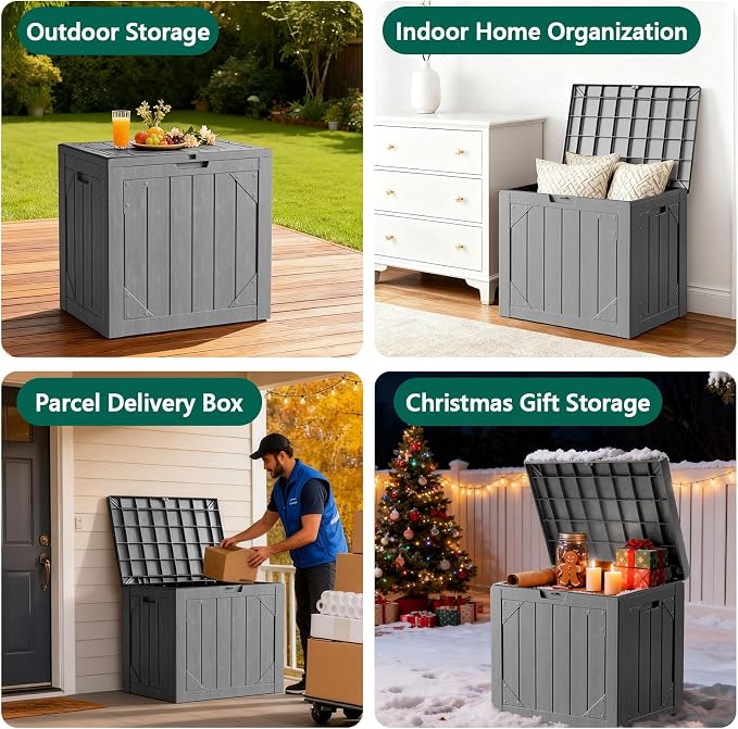 Outdoor Storage Box, 31 Gallon Lockable Waterproof Deck Storage Box, Yard - Image 2