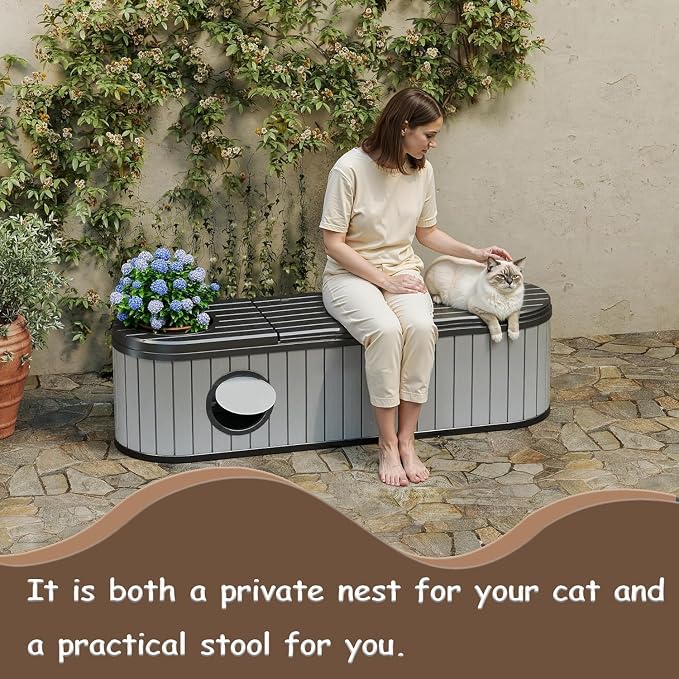 60 Gallon Storage Bench Deck Box Resin Patio Furniture - Image 4