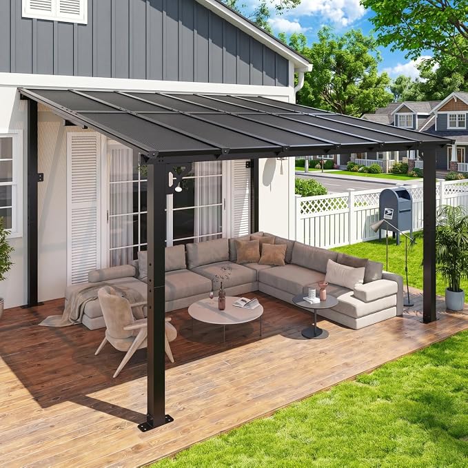 Aoxun 12’x10’ Gazebo with Aluminum Frame & Polycarbonate Panel, Outdoor Patio by Aoxun
