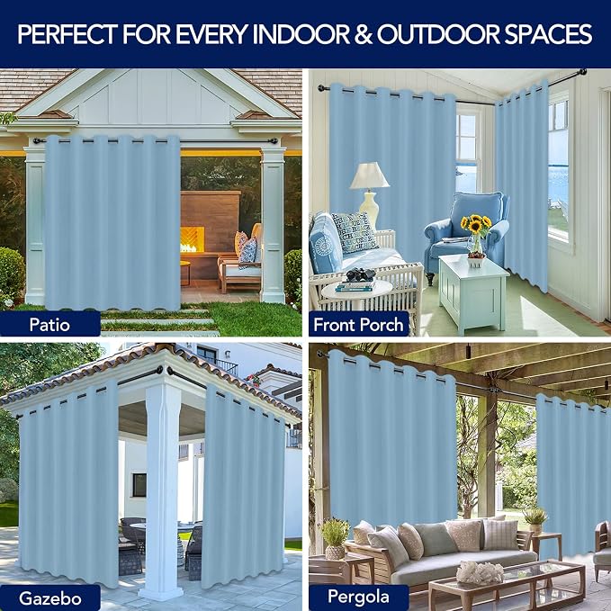 PureFit Outdoor Curtains for Patio Waterproof Weatherproof Outside Curtains | - Image 5