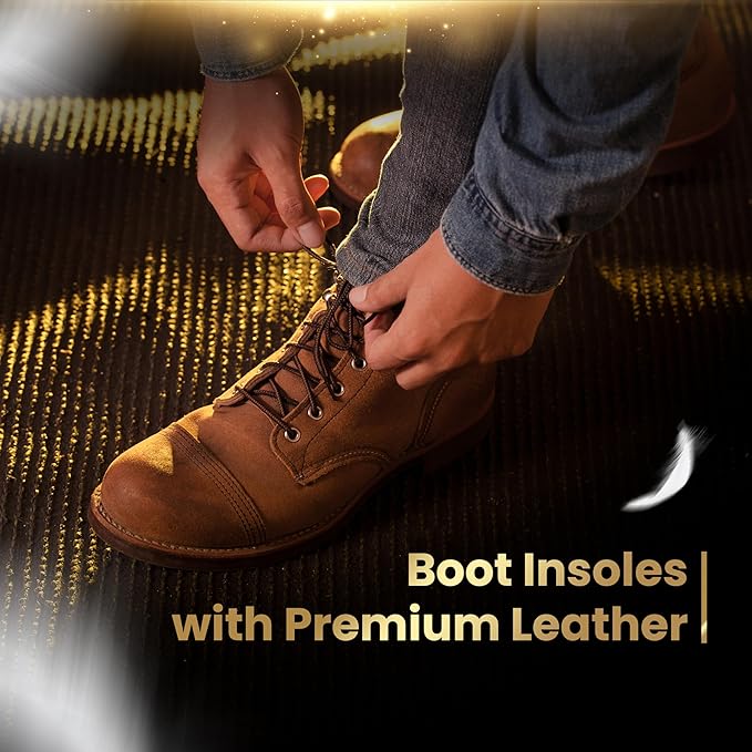 HANDARTE Premium Leather Shoe Insoles | Thin Shoe Inserts for Men | Dress Shoe Insoles - Durable - 100% Natural Goatskin & Anti Sweat - Suitable for No-Socks (US M11 | EU45)
