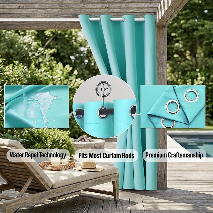 Waterproof Outdoor Curtain W52 x L63 - Image 5