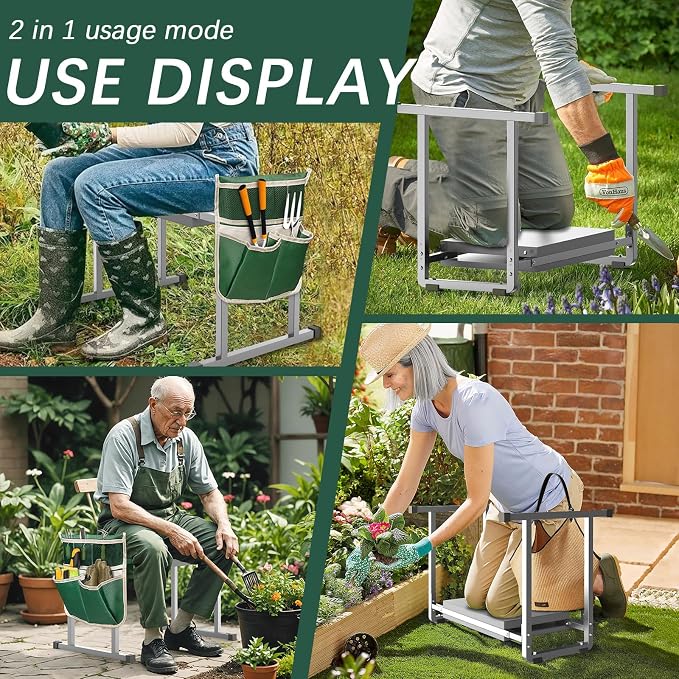 Garden Kneeler and Seat, 10.2" Stable and Save Anti-Tipping - Image 4