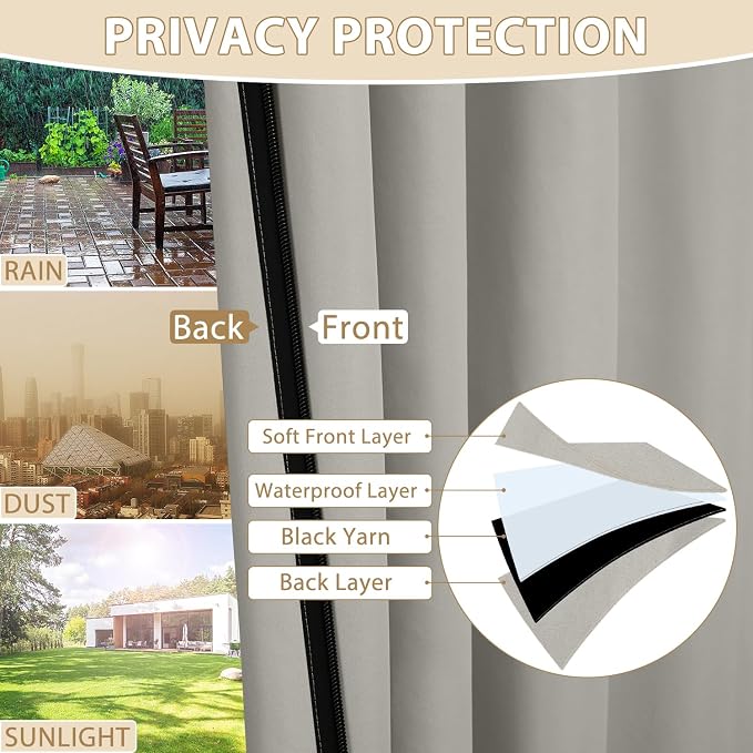 HDCAXKJ Waterproof Outdoor Curtains - Image 5