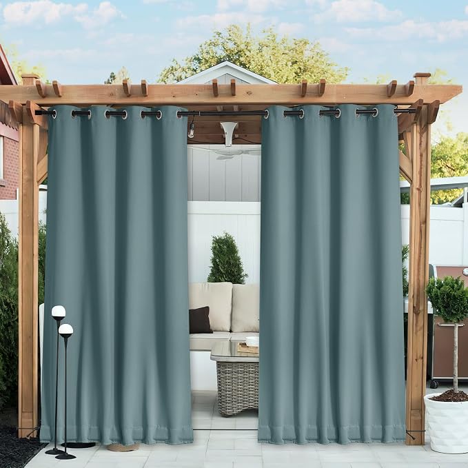NICETOWN 2 PCs Waterproof Outdoor Curtains by NICETOWN