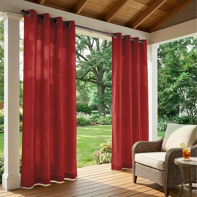 Set of 4 Outdoor Curtains for Patio Waterproof, Breathable Grommet Panels for - Image 2