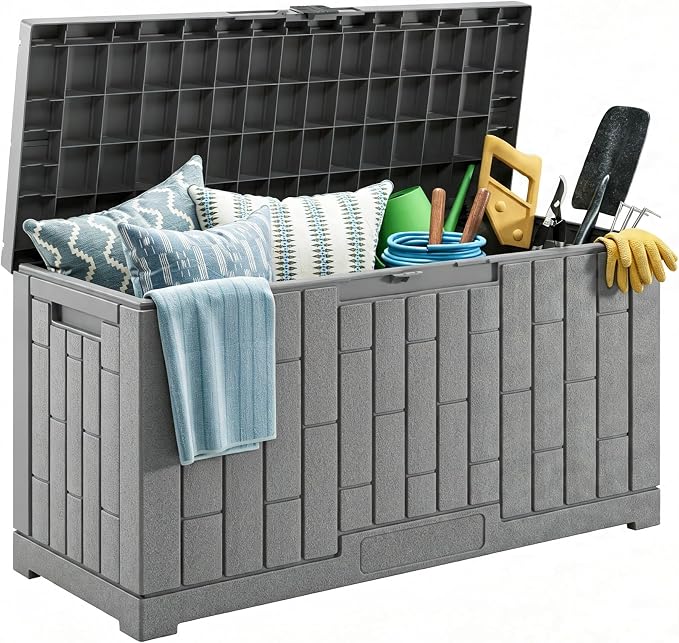 60 Gallon Resin Deck Box, Package Delivery Box by LAUSAINTHOME