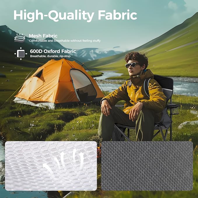 ALPHA CAMP Oversized Fully Padded Camping Chairs - Image 7