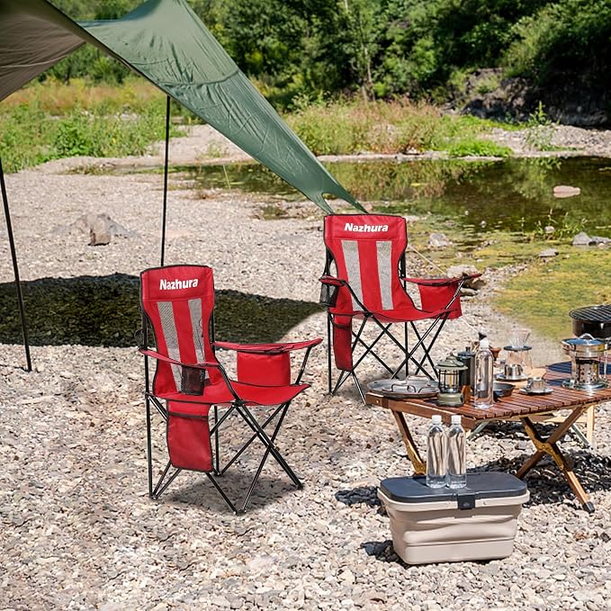 Nazhura 2 Pack Outdoor Camping Chairs Folding/Foldable/Portable - Image 5