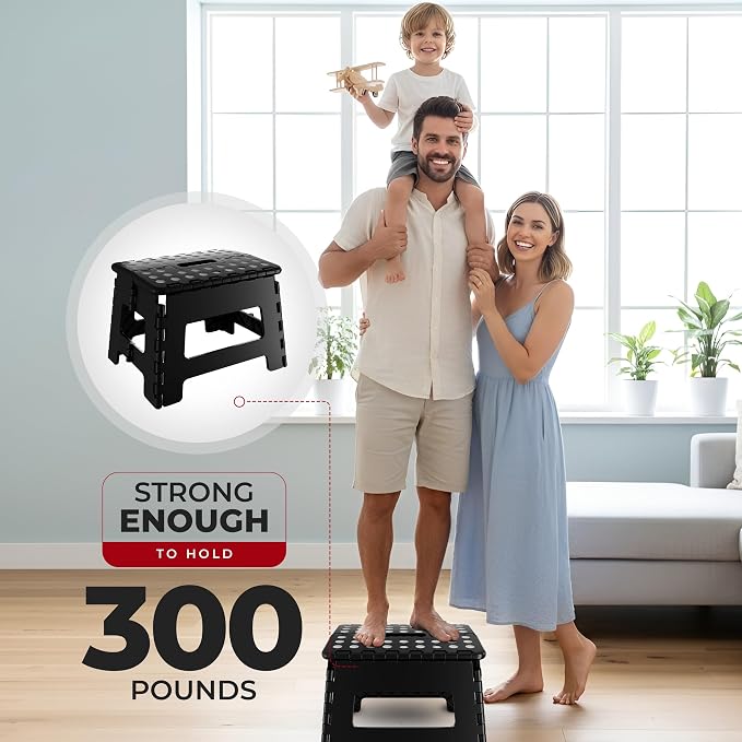 Utopia Home Folding Step Stool 9 Inch, built-in handle, and 300 lbs support - Image 2